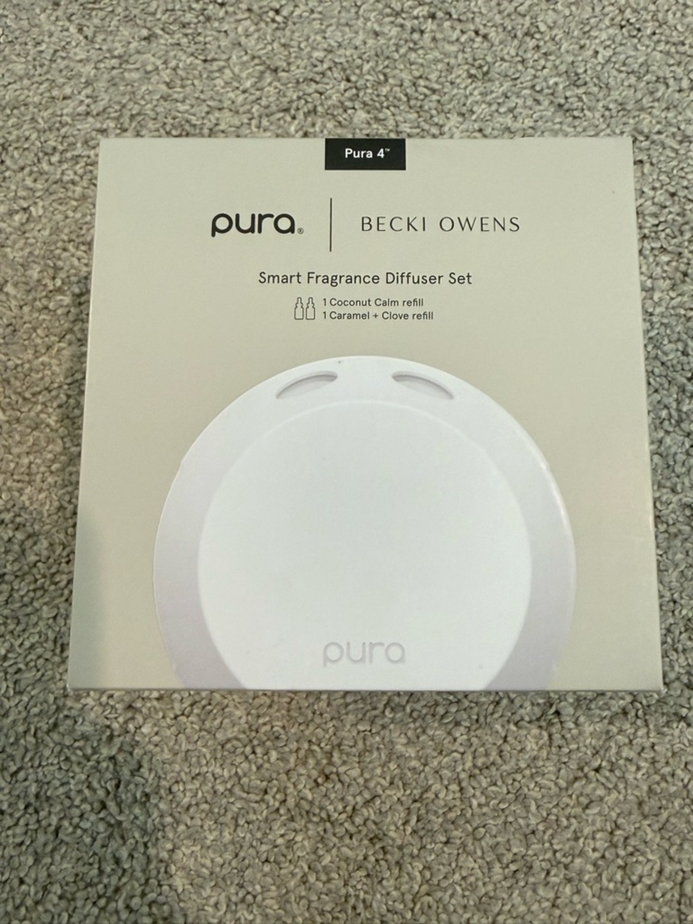Pura 4 Becki Owens Smart Fragrance Diffuser Set Coconut Calm/Caramel and Clove